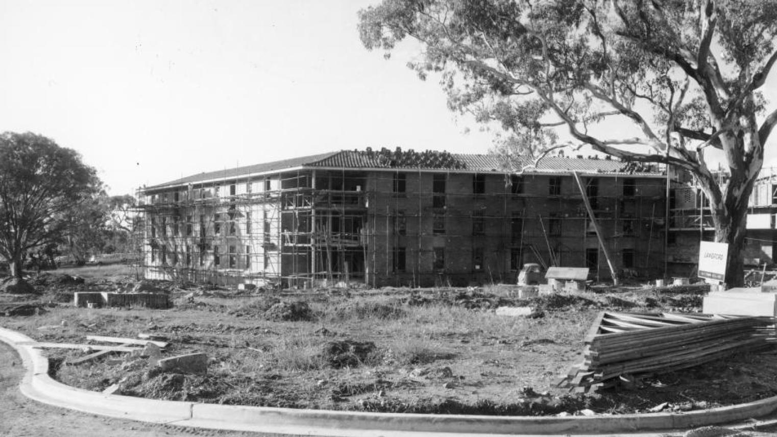 Coombs Under Construction, Courtesy ANU Reporter