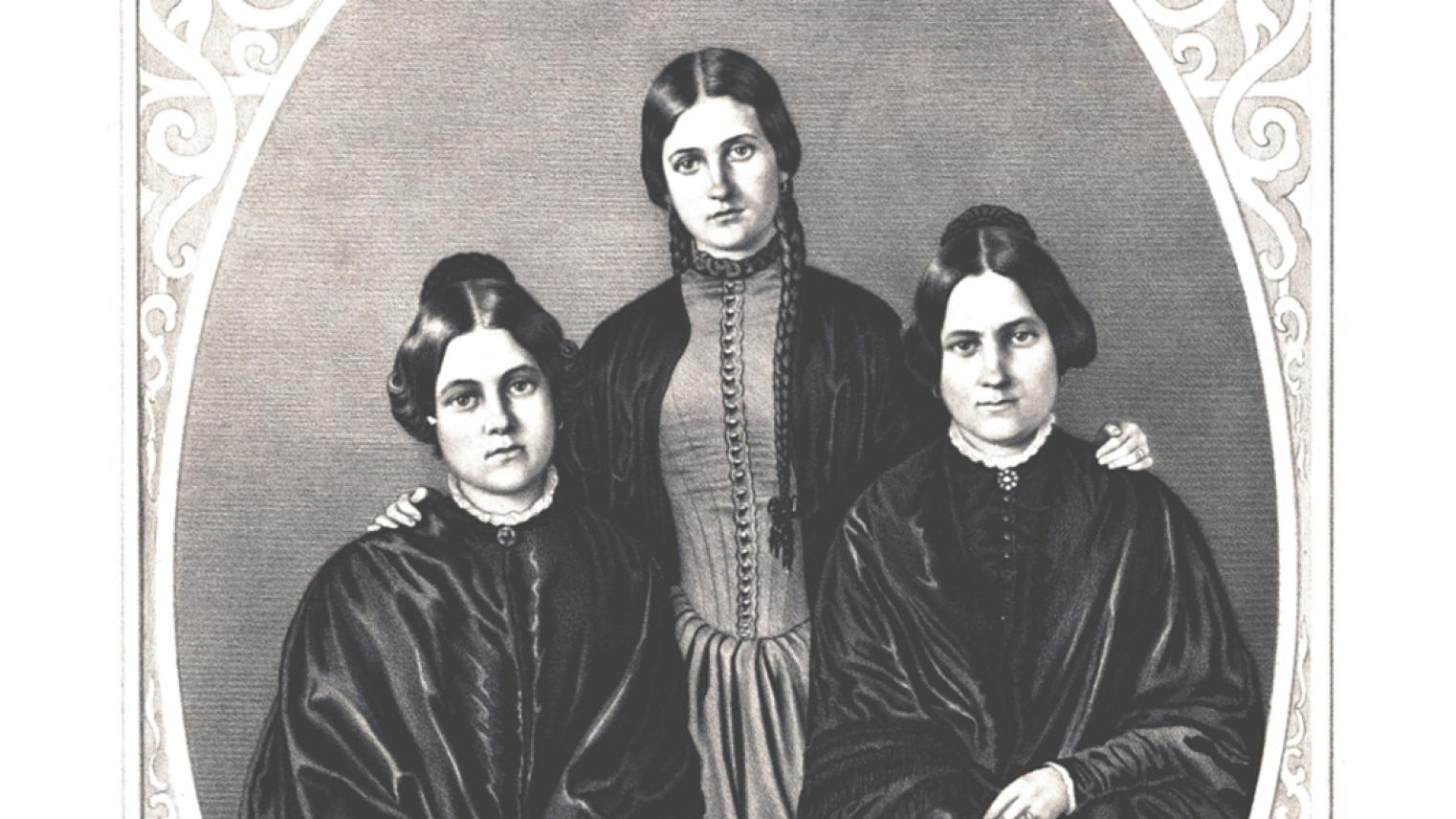 The Fox Sisters: Margaretta (Maggie), Catharine (Kate) and Leah